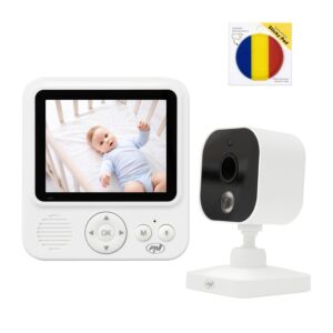 Video beebimonitor PNI BM280 pakett 2,8-tollise ekraaniga traadita 2,4 GHz koos kleepuva lipukesega