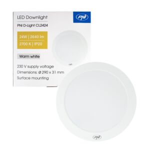 LED-laevalgusti PNI D-Light CL2424 24W, ümmargune, 2700K, 230V toiteallikas, 2640 lm, soe valge, läbimõõt 29 cm