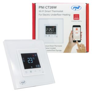 Nutitermostaat PNI CT26W WiFi elektriline põrandaküte või pumbagrupp, koos põrandaanduriga, 10A, m