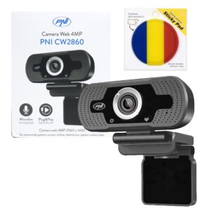 PNI CW2860 Full HD 4MP veebikaamera pakett, USB, klamber, sisseehitatud mikrofon ja kleepuv lipp komplektis