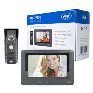 PNI DF930 video sisetelefon 1 monitoriga, 7-tolline LCD ekraan, 800x480, elektromagnetiline yala väljund, must