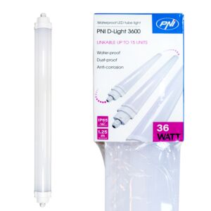 Lineaarne LED-valgusti PNI D-Light 3600, 36W, 6500k, suletud IP65, kaitsega vee, tolmu ja korrosiooni eest, 