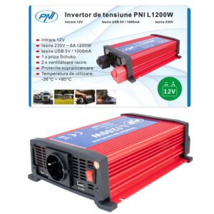 PNI L1200W 12V toiteinverter