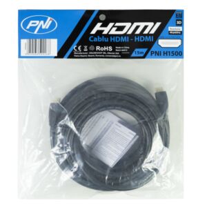 PNI H1500 kiire 1.4V HDMI-kaabel, pistikühendus, Ethernet, kullatud, 15m