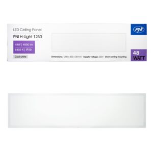 LED-paneel PNI H-Light 1230 48W, 1200x300mm, 4800lm, 6400K, siseruumides, süvistatav