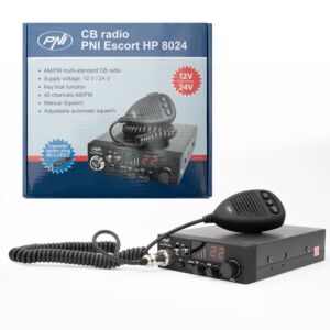 CB PNI raadiojaam HP 8024 Escort reguleeritava ASQ ja 12–24 V toiteallikaga