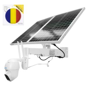 PNI IP60 reaalajas PTZ-videovalvekaamera pakett päikesepaneeliga, 2MP, GSM 4G ja kleepuva lipukesega