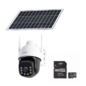 PNI IP74 Live AOV musta valgusega 4MP videovalvekaamera pakett ja PNI 128GB kaart