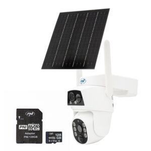 PNI IP894 GSM 4G PTZ videovalvekaamera komplekt ja PNI 128GB MicroSD mälukaart