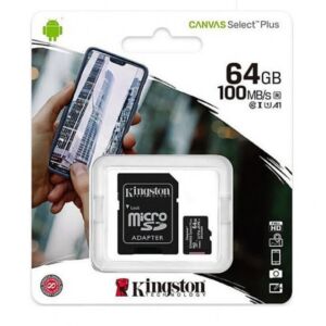 MicroSD Canvas Select Plus mälukaart, 64 GB, 100 MB / s, koos adapteriga