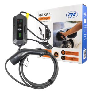 Kaasaskantav laadija PNI KW3, 16A, 3,5KW, elektriautodele, 230V, ühefaasiline, Type 2 kaabel ja 5-kontaktiline IEC62 pistik