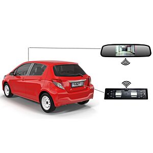 PNI Escort P25S juhtmevaba parkimissüsteem 4,3-tollise autokuvaga tahavaatepeeglis ja numbrihoidja kaameraga