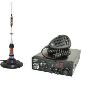 CB PNI ESCORT HP 8024 ASQ raadiojaamakomplekt, 12–24 V, 40 kanalit, 4W + CB PNI ML70 antenn koos magnetiga