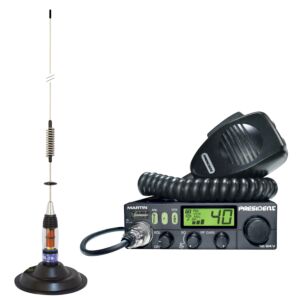 Komplekt raadio CB president MARTIN ASC + CB antenn PNI ML70, pikkus 70cm, 26-30MHz, 200W