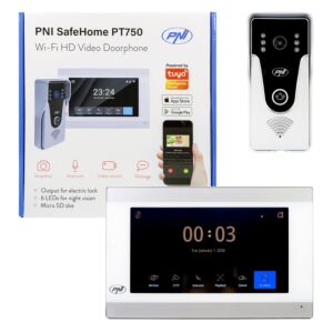 Nutikas video sisetelefon PNI SafeHome PT750 WiFi HD, P2P, sisemonitor, spetsiaalne Tuya Smart rakendus, integreerimine