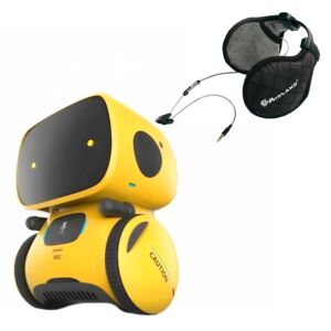 PNI Robo One interaktiivne nutika roboti pakett, hääljuhtimine, puutenupud, kollased + Midland Subzero kõrvaklapid