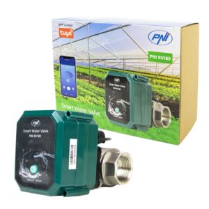 PNI SV180 nutikas veeventiil Wi-Fi ühenduvus, IP65, DN25 1 tol, Tuya rakendus, ühildub Amazon Alexaga.