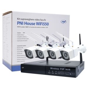 PNI maja WiFi550 NVR videovalve komplekt ja 4 juhtmeta kaamerat, 1.0MP