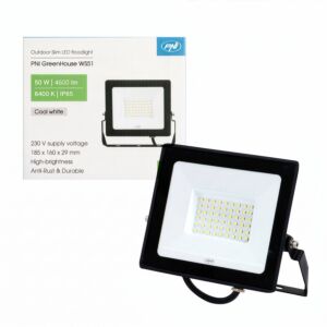 Õhuke LED-reflektor PNI GreenHouse WS51 50W, 6400K, 4500 lm, 184,5*29*160mm