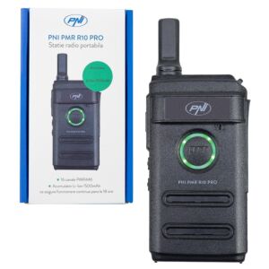 PNI PMR R10 PRO kaasaskantav raadiojaam, ilma laadijata, 446MHz, 0,5W, 16 programmeeritavat kanalit, 16 PMR ja 50 CTCSS tooni