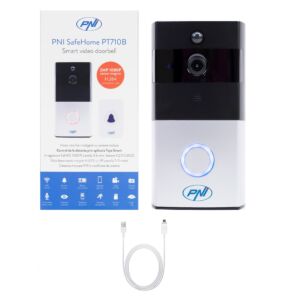 PNI SafeHome PT710B nutika videointercomi pakett WiFi HD, P2P ja USB 2.0 kuni Micro USB 1m kaabel