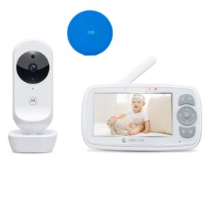 Pakett Video Baby Monitor Motorola VM34 koos 4,3-tollise ekraaniga + kleepuv pad Sinine