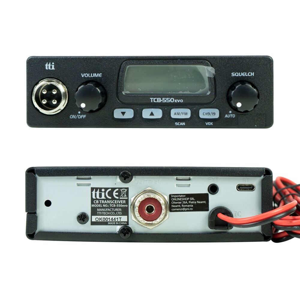 Estação de rádio CB TTi TCB-550 N com silenciador automático