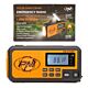 Kaasaskantav raadio PNI DYN300, dünamoga, päikesepatarei, taskulamp, akupank 4000 mAh, SOS, oranž