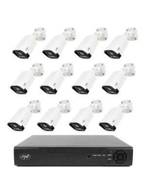 NVR PNI House IP716 videovalvepakett ja 12 PNI IP125 kaamerat IP-ga, 5MP