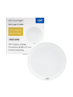 LED-laevalgusti PNI D-Light CL2424 24W, ümmargune, 2700K, 230V toiteallikas, 2640 lm, soe valge, läbimõõt 29 cm