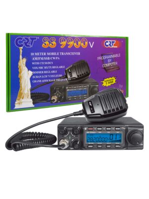 Amatöörraadiojaam CRT SS 9900V AM, FM, LSB, USB, CW 28-29.7Mhz, ASQ, DTMF, Roger Beep, 12V, CTCSS, DCS, programmeeritav