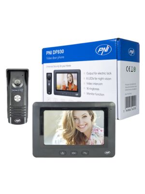 PNI DF930 video sisetelefon 1 monitoriga, 7-tolline LCD ekraan, 800x480, elektromagnetiline yala väljund, must