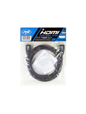 PNI H300 kiire 1.4V HDMI-kaabel, pistikühendus, Ethernet, kullatud, 3m