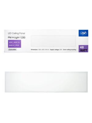 LED-paneel PNI H-Light 1230 48W, 1200x300mm, 4800lm, 6400K, siseruumides, süvistatav