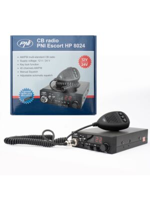 CB PNI raadiojaam HP 8024 Escort reguleeritava ASQ ja 12–24 V toiteallikaga