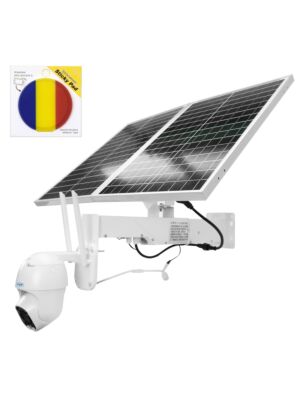 PNI IP60 reaalajas PTZ-videovalvekaamera pakett päikesepaneeliga, 2MP, GSM 4G ja kleepuva lipukesega