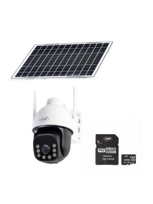 PNI IP74 Live AOV musta valgusega 4MP videovalvekaamera pakett ja PNI 128GB kaart