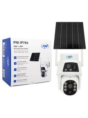 PNI IP794 videovalvekaamera koos Wi-Fi-ga, PTZ, kahe objektiiviga 2MP + 2MP, 5,5W päikesepaneel, 8000mAh blokaku