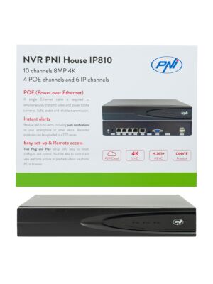 NVR PNI House IP810 10 4K kanaliga, 4 POE kanaliga ja 6 IP kanaliga