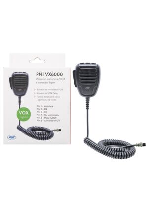 CB-raadiojaamade jaoks PNI VX6000 mikrofon koos VOX-funktsiooniga, 6 tihvtiga