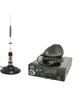 CB PNI ESCORT HP 8024 ASQ raadiojaamakomplekt, 12–24 V, 40 kanalit, 4W + CB PNI ML70 antenn koos magnetiga