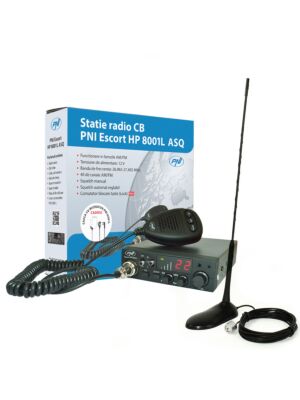 CB PNI ESCORT HP 8001L ASQ raadiojaamakomplekt + HS81L kõrvaklapid + CB PNI Extra 45 antenn koos magnetiga