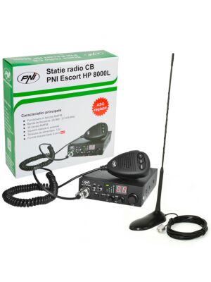 CB PNI ESCORT HP 8000L ASQ raadiojaamakomplekt + CB PNI Extra 45 antenn koos magnetiga