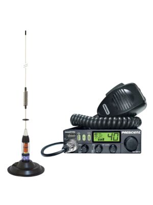 Komplekt raadio CB president MARTIN ASC + CB antenn PNI ML70, pikkus 70cm, 26-30MHz, 200W