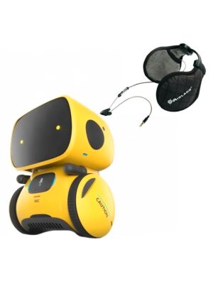 PNI Robo One interaktiivne nutika roboti pakett, hääljuhtimine, puutenupud, kollased + Midland Subzero kõrvaklapid
