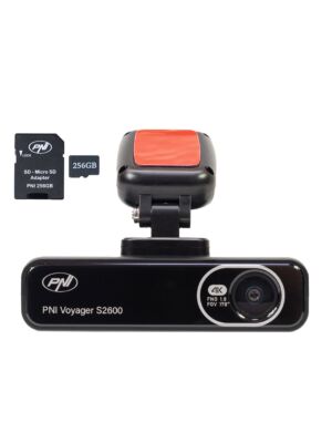 PNI Voyager S2600 DVR autokaamera pakett, WiFi, 4K Ultra HD, GPS ja 256GB microSD mälukaart kaasas