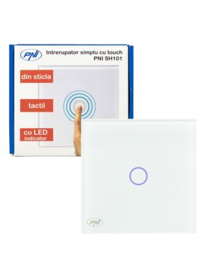 Lihtne lüliti PNI SH101 klaasist puutega, valge LED-indikaatoriga