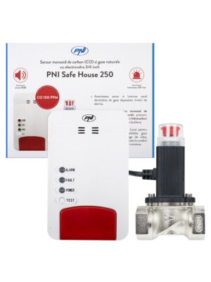 PNI Safe House Dual Gas 250 komplekt koos vingugaasianduri (CO) anduri ning maagaasi ja solenoidklapiga