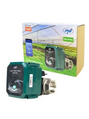 PNI SV180 nutikas veeventiil Wi-Fi ühenduvus, IP65, DN25 1 tol, Tuya rakendus, ühildub Amazon Alexaga.