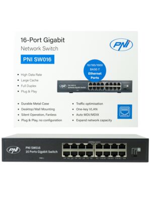 Lüliti PNI SW016, 16 x 10/100/1000 Mbps, Gigabit, metallkorpus